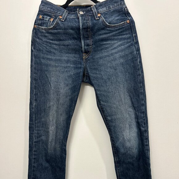 Levi’s 501 Original Fit Button Fly Jeans Blue Denim Straight Leg – Gently Used - Picture 1 of 9